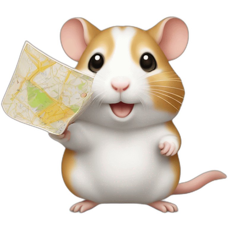 hamster with a map in his hand emoji