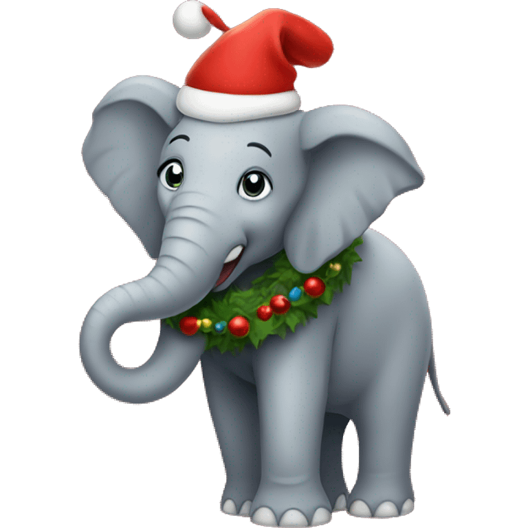 Christmas elephant emoji