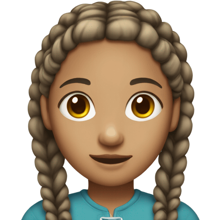 girl with braids and light skin emoji