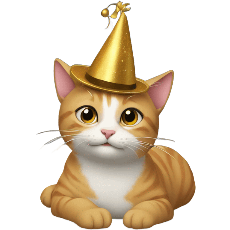 Cat in New Year’s hat emoji