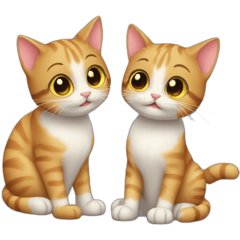 2 cats in love emoji