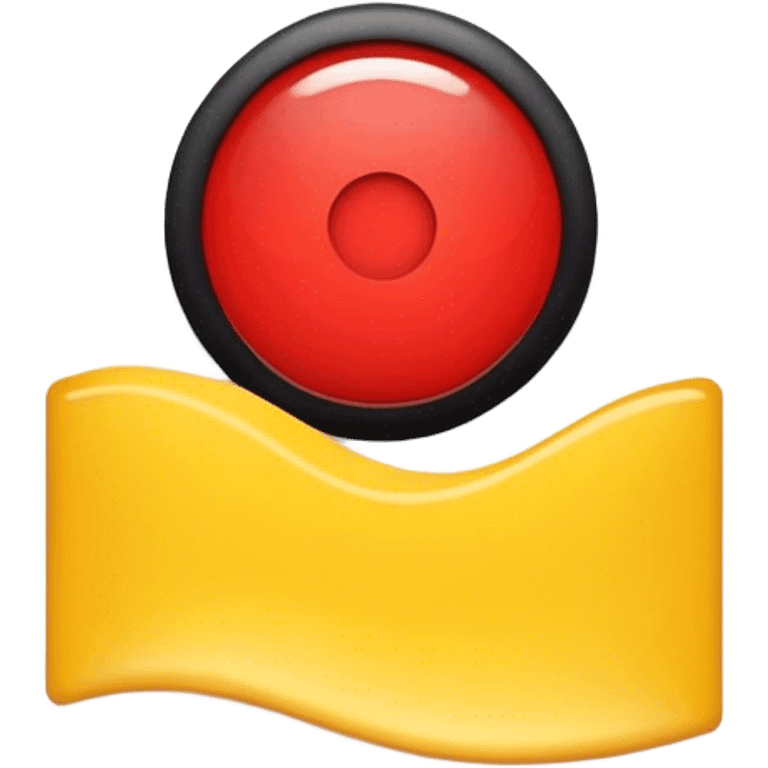 a wavy bladk and red redtangle with a medium sized yellow circle in the middle emoji