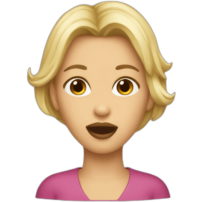 Femme zip bouche emoji