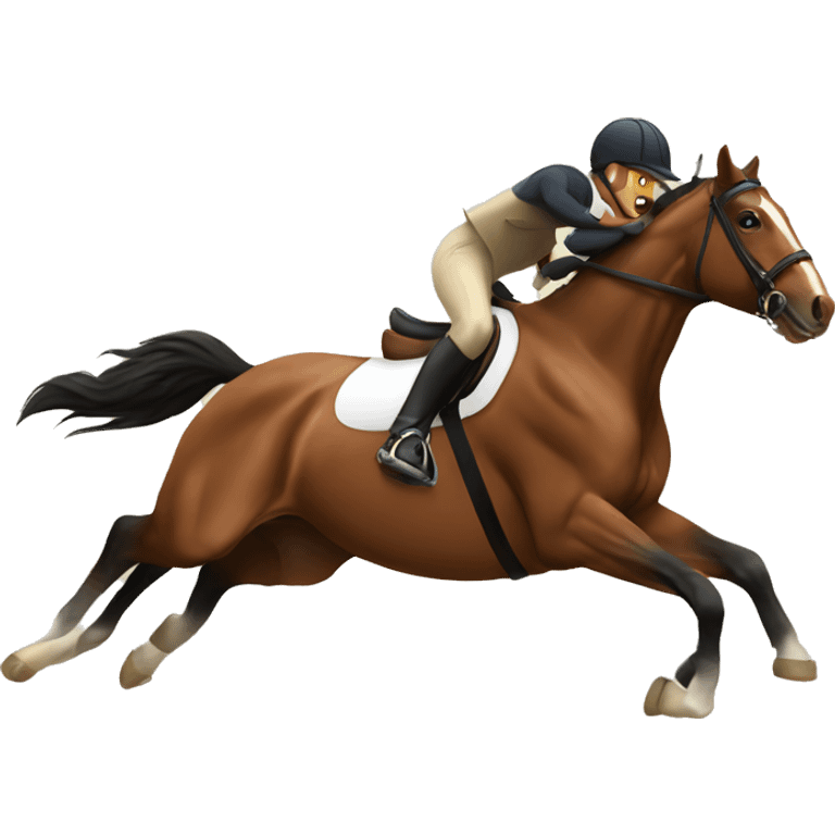 horse jumping over febce emoji