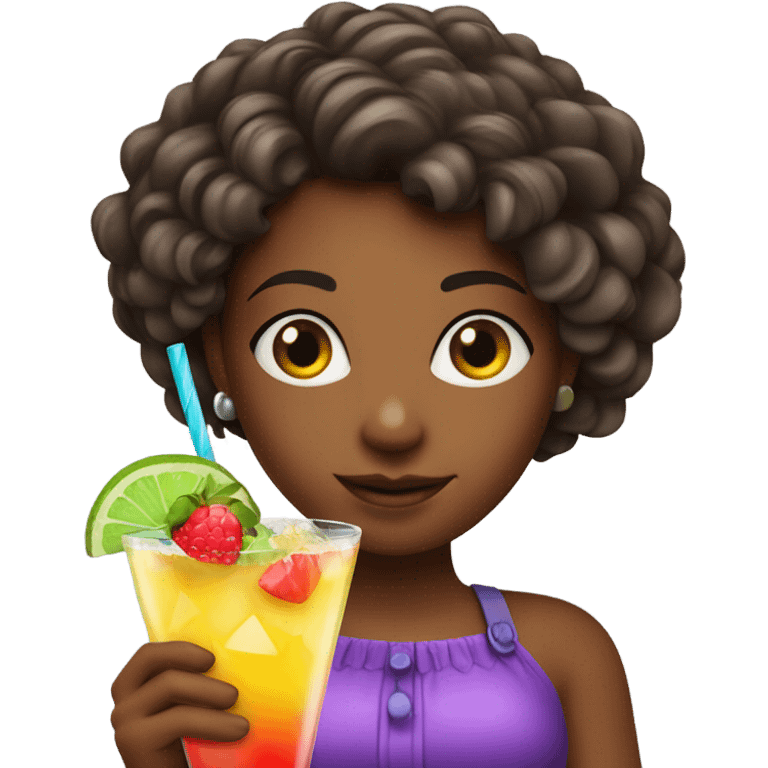 girl holding cocktail emoji