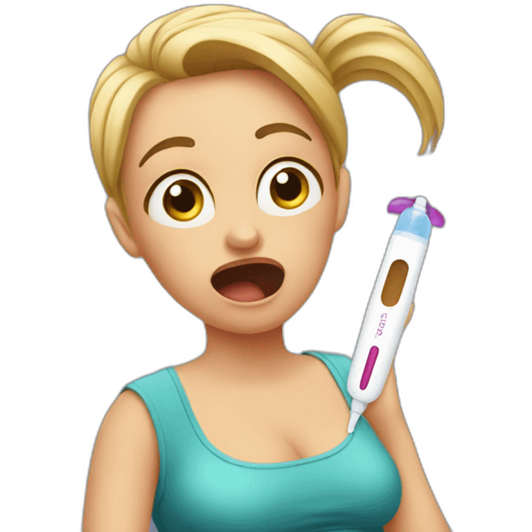 🫃shocked at a pregnancy test emoji