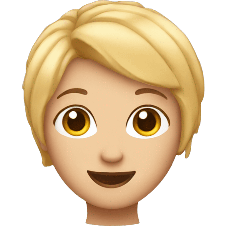 wink face with blonde short hair emoji