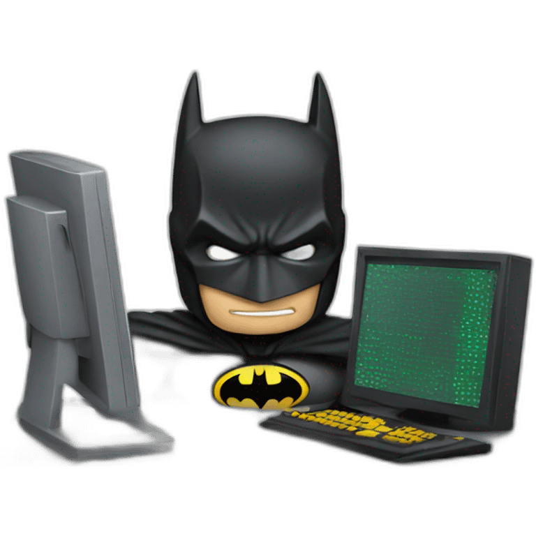 Batman behind the computer emoji