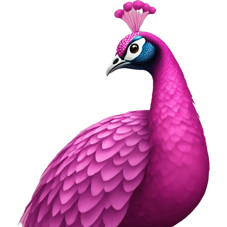 pink peacock emoji