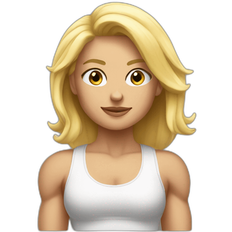 Strong muscle body blonde girl emoji