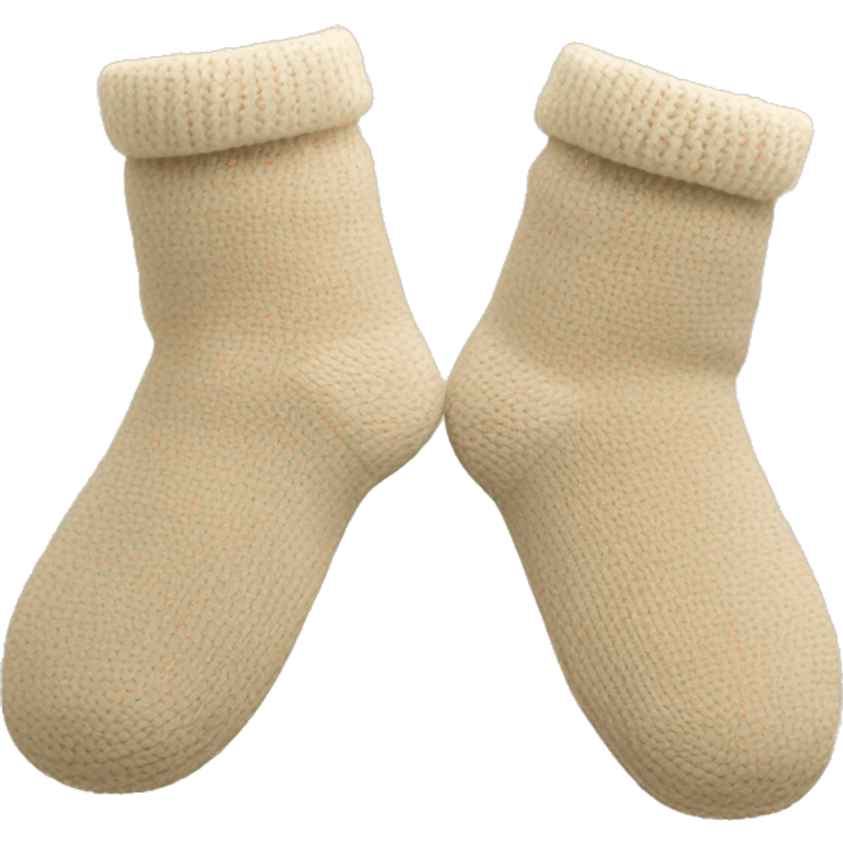 Two beige home socks emoji