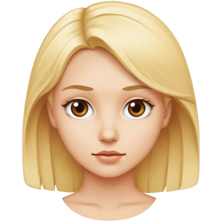 blonde girl looking at viewer emoji