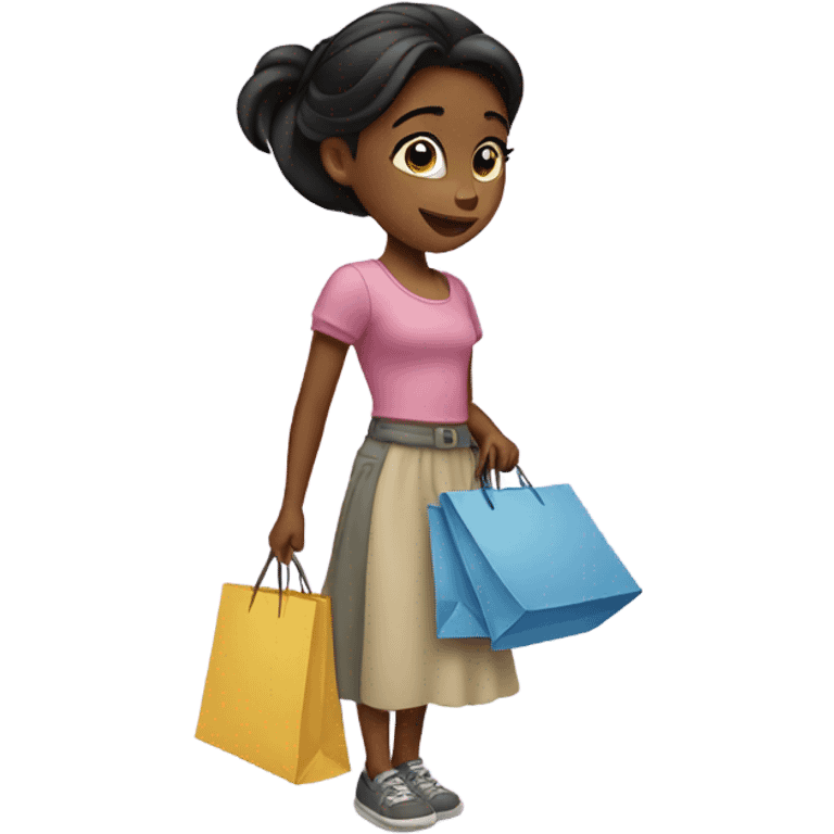 Girl shopping for disney emoji