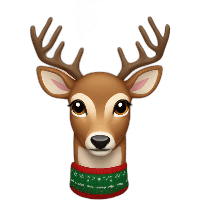 deer in a Christmas sweater emoji