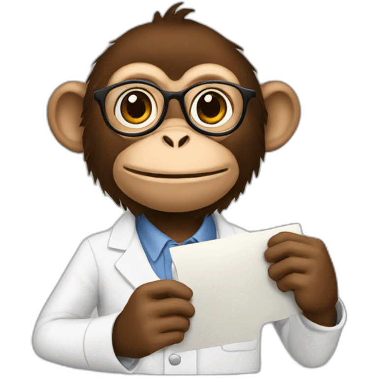 monkey professor hands holding a name emoji