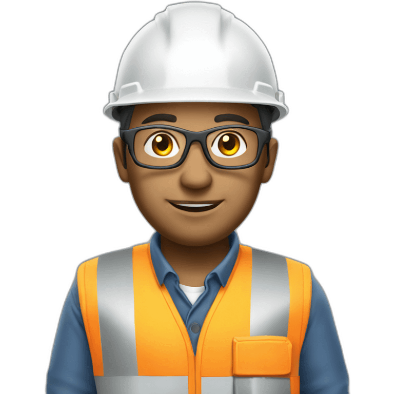 Construction engineer with safety glasses emoji