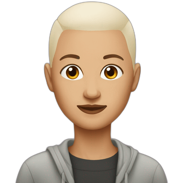 nonbinary writer shaved head emoji