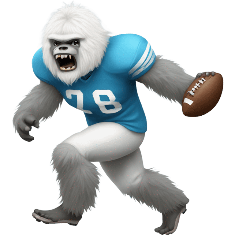 Yeti playing football emoji