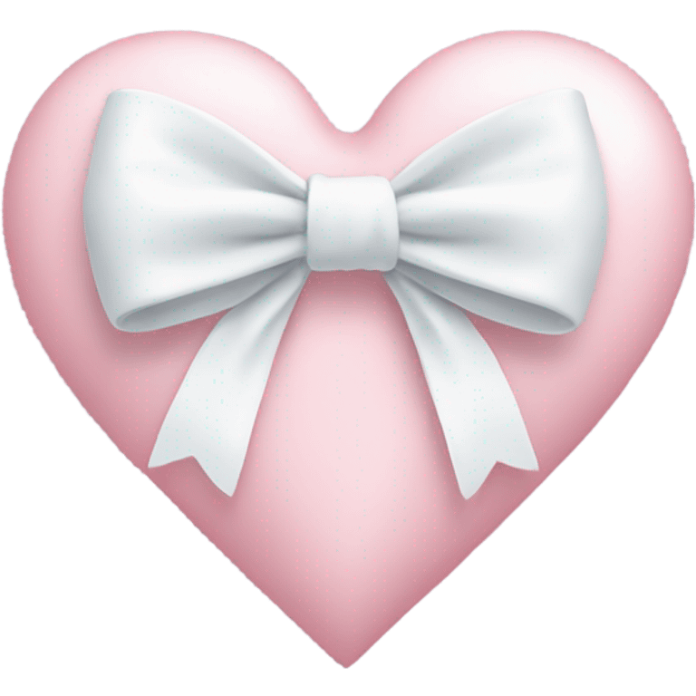 Pastel pink heart with white bow emoji