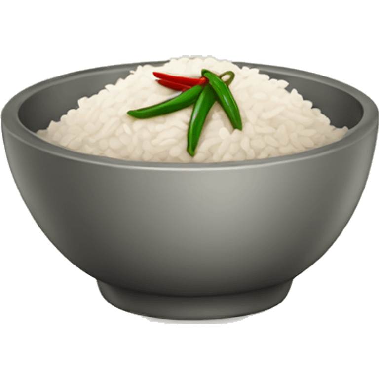 Bowl with rice and chili  emoji