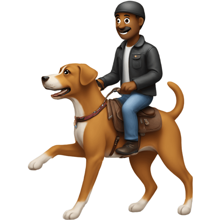 Man riding dog emoji