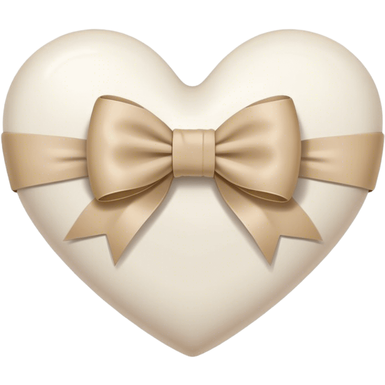 white heart with beige bow emoji