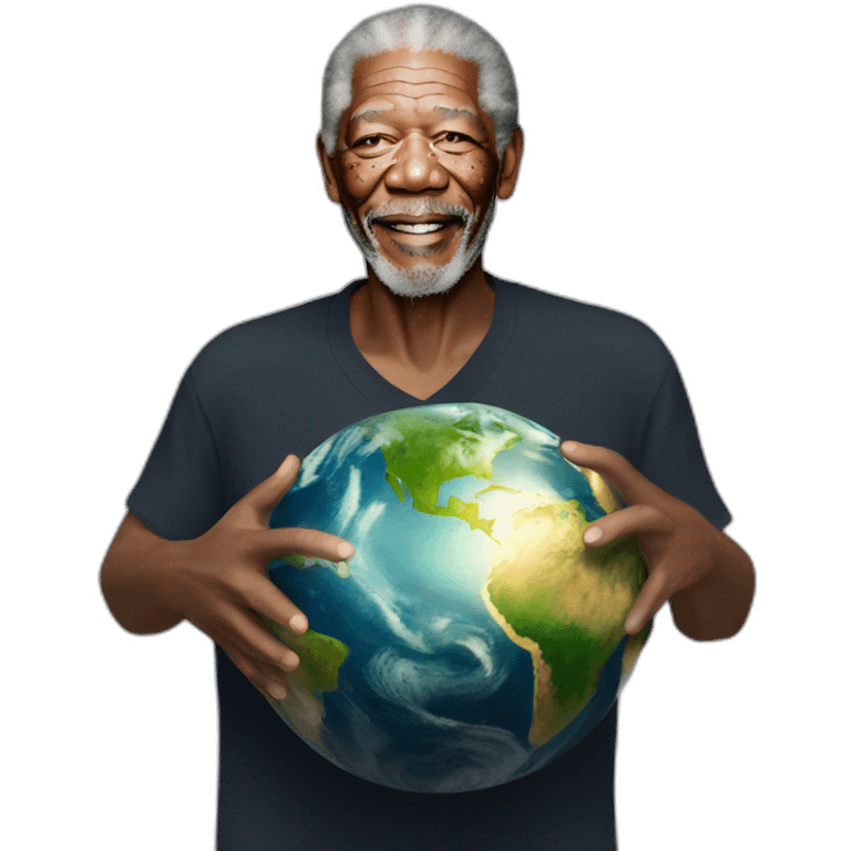 morgan freeman hugs the earth emoji