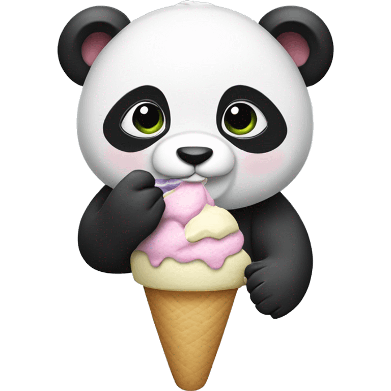 Panda eating ice cream emoji