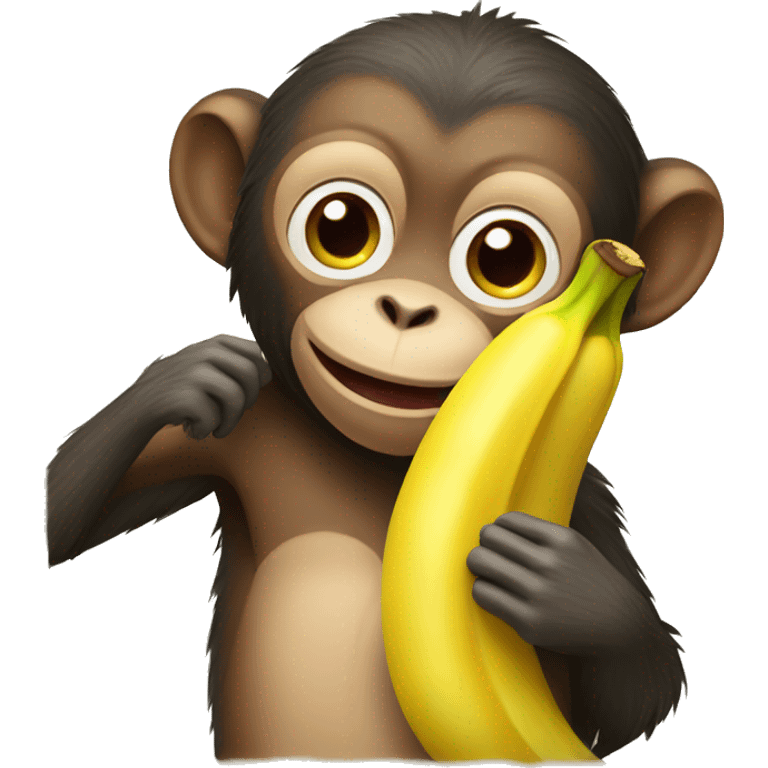 Monkey holding wet banana emoji