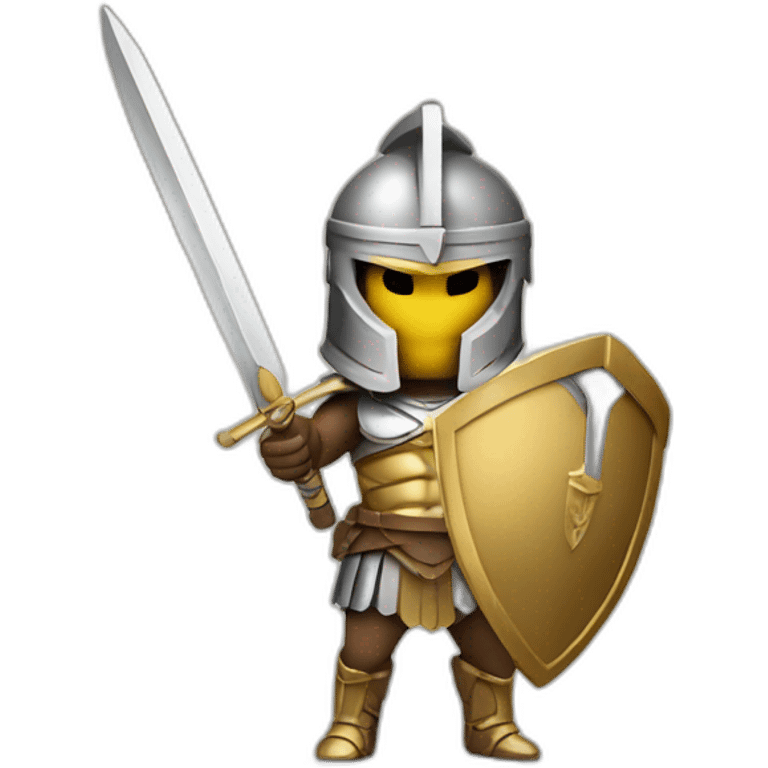 spartan soldier with sword fighting  emoji