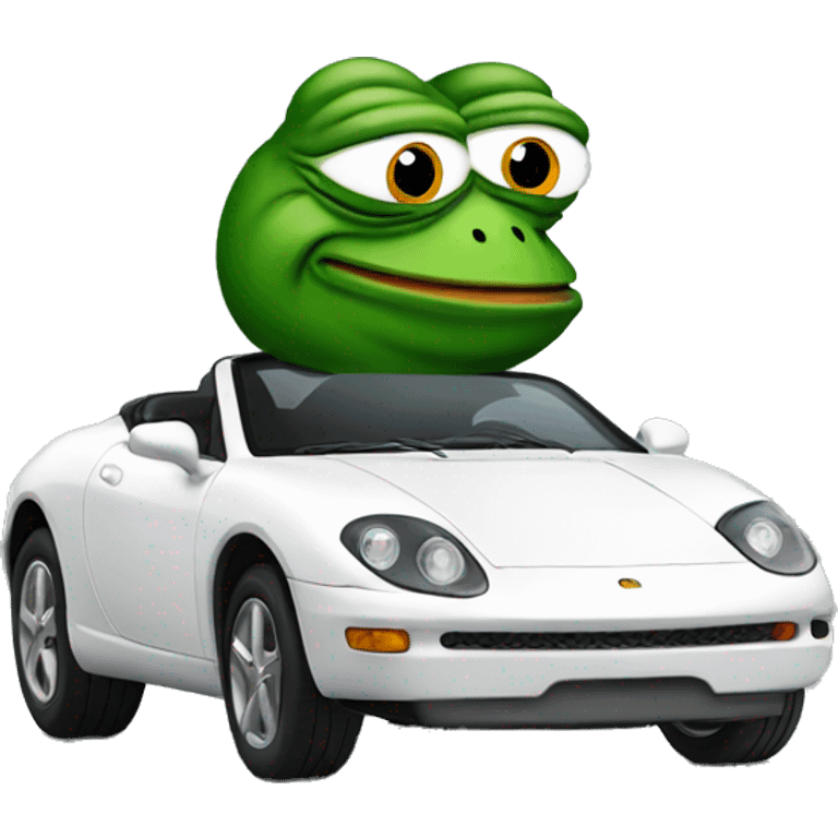 pepe the frog in a sports car emoji