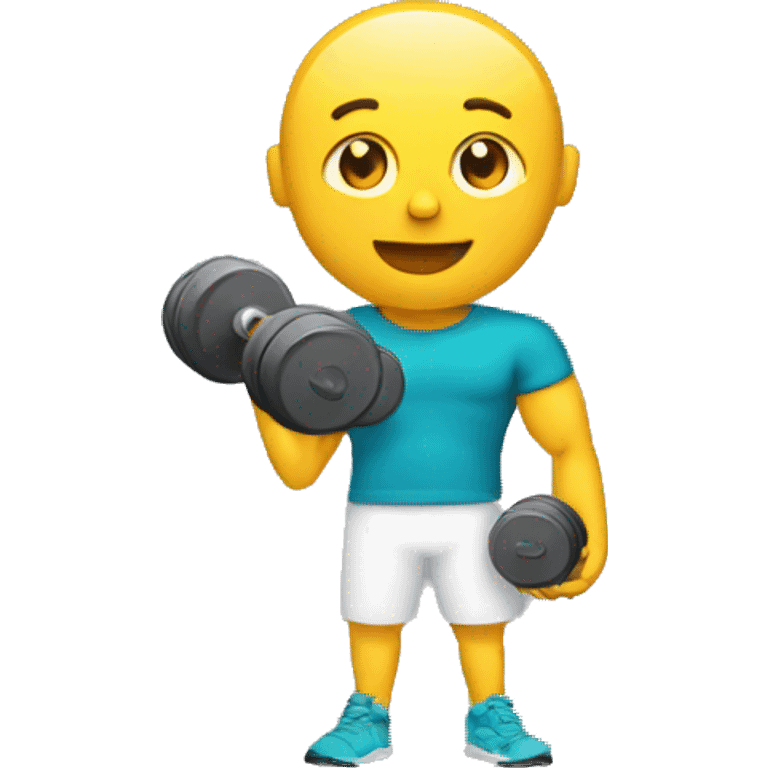 a person holding a dumbelldumbbell emoji