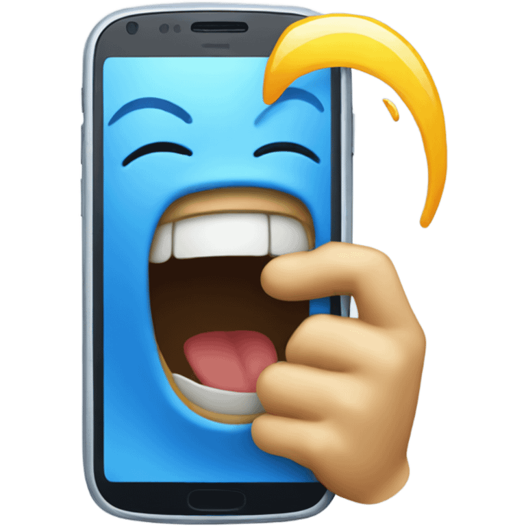 Smartphone BLUE laughing emoji