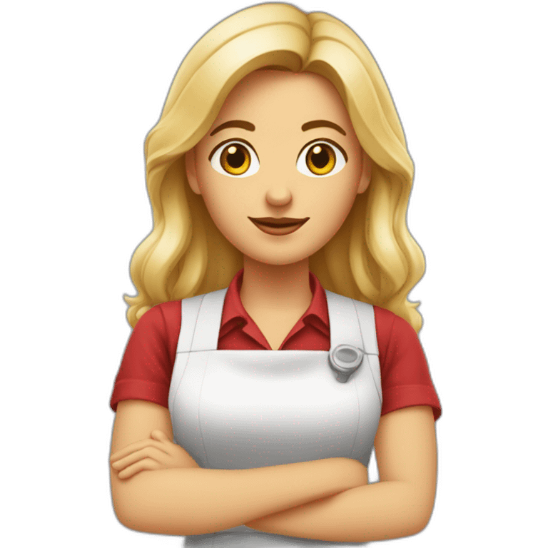 Jeune et belle serveuse bar emoji