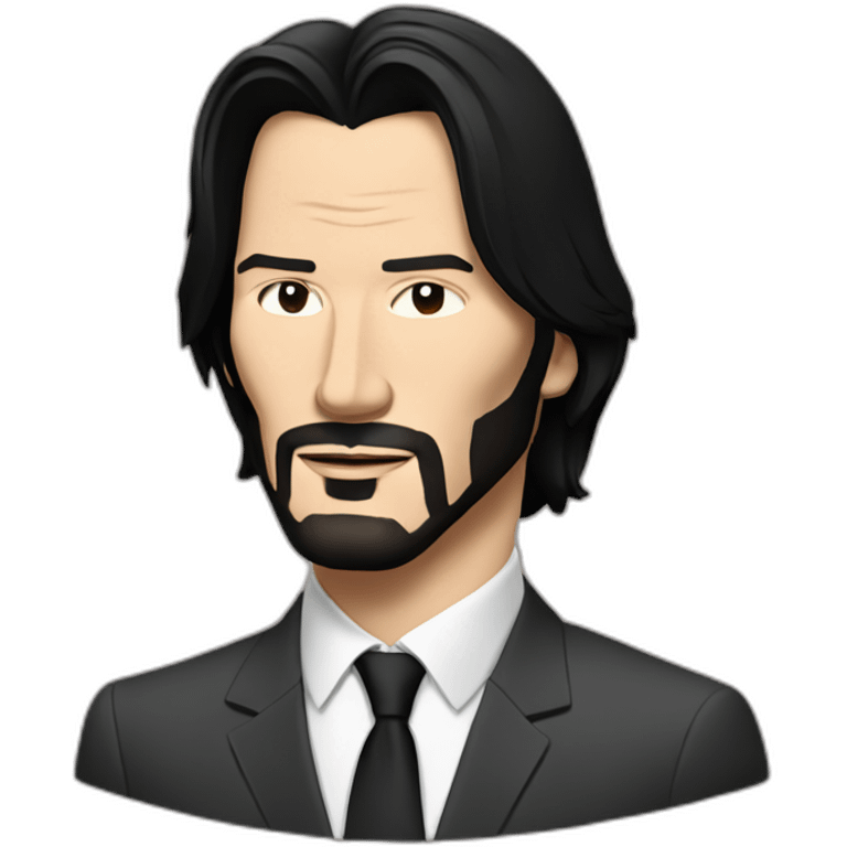 Portrait of Keanu Reeves wearing a suit emoji