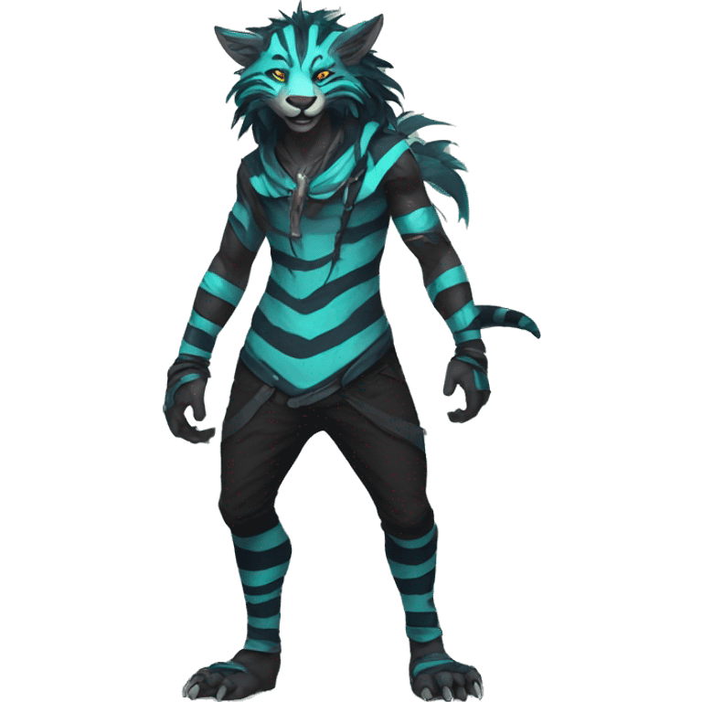 Cool Edgy Vernid species with stripes by LiLaiRa full body emoji