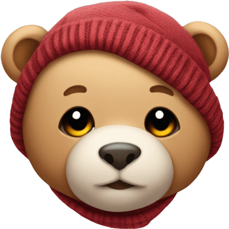 Cute Teddy with a beanie emoji