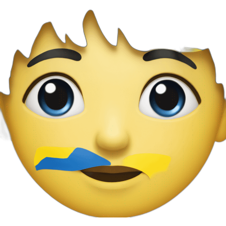 face-with-ukraine-flag-drawn-on-cheeks emoji