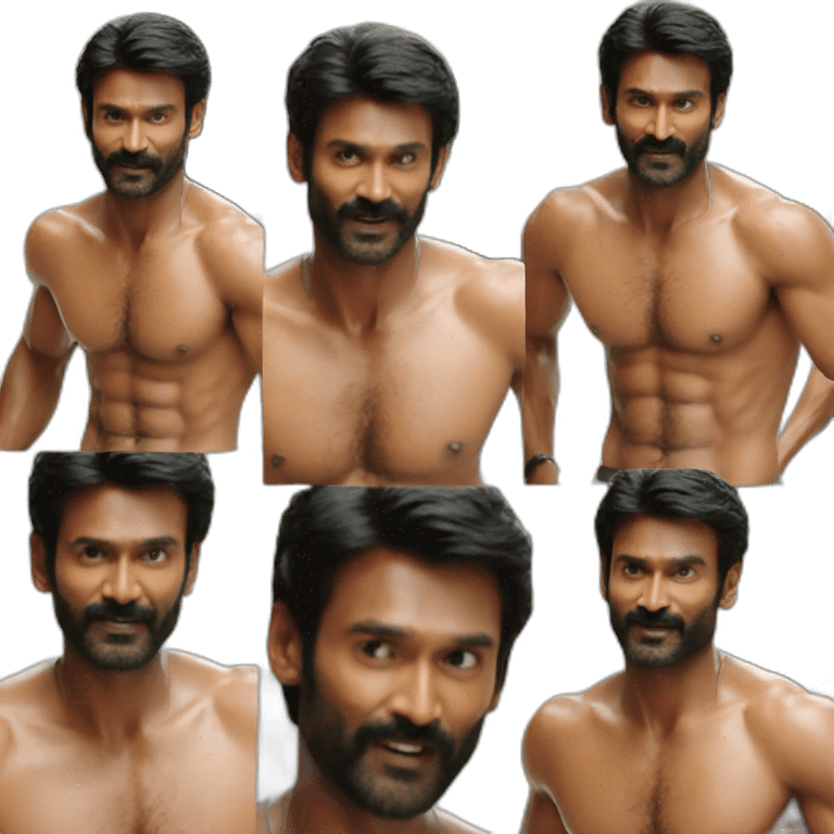 Actor dhanush in six pack emoji