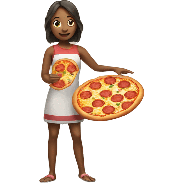 Girl with a pizza  emoji