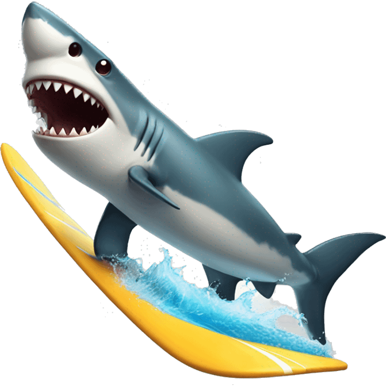 Shark surfing emoji