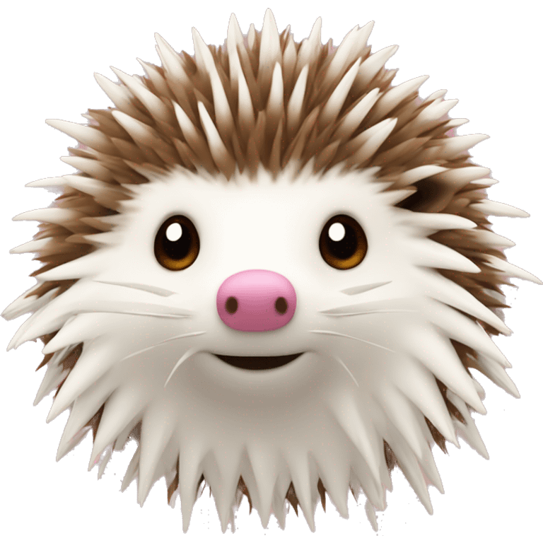 Hedgehog white creamy quills one pink ear one brown ear different colored ears  emoji