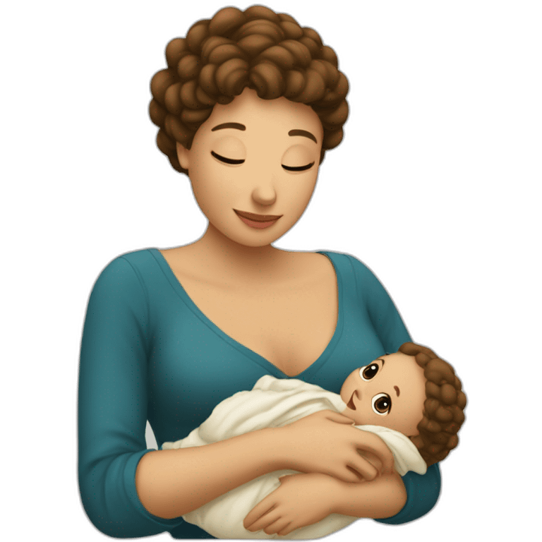 Femme italienne et son bébé emoji