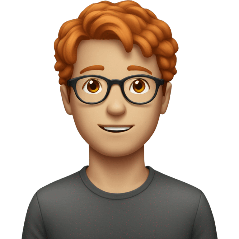 young guy with Redhead hair with round glasses emoji