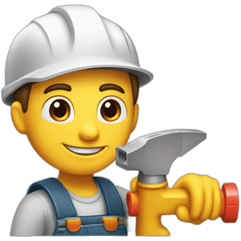 a handyman with a sealant catridge emoji