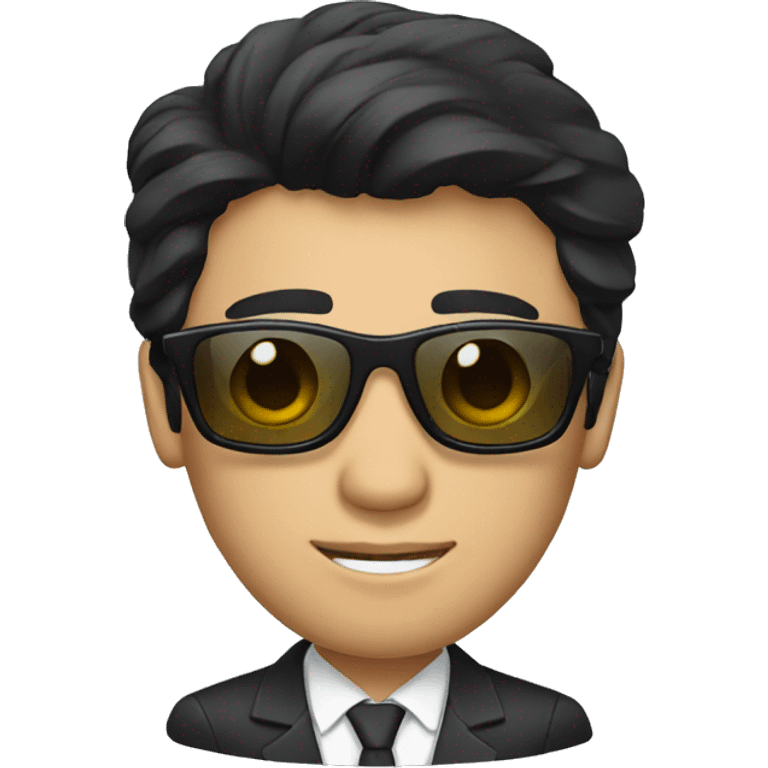 handsome business man with black hair and sunglasses  emoji