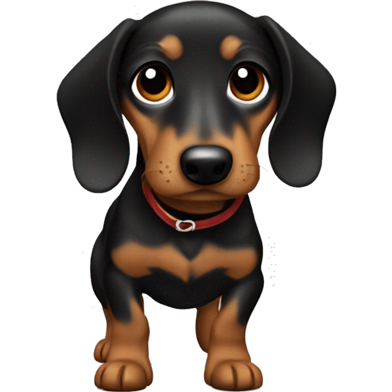 Christmas Dashshund black and brown emoji