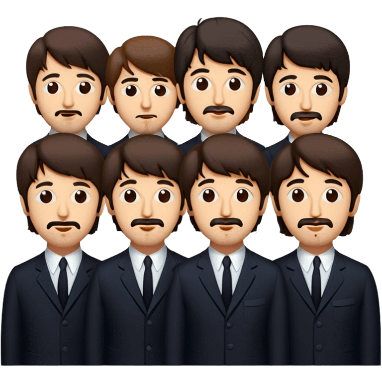 Cinematic Realistic The Beatles Pop Culture Emoji, showcasing an iconic, vibrant portrayal of the legendary band rendered with rich textures and nostalgic lighting that exude musical legacy. emoji