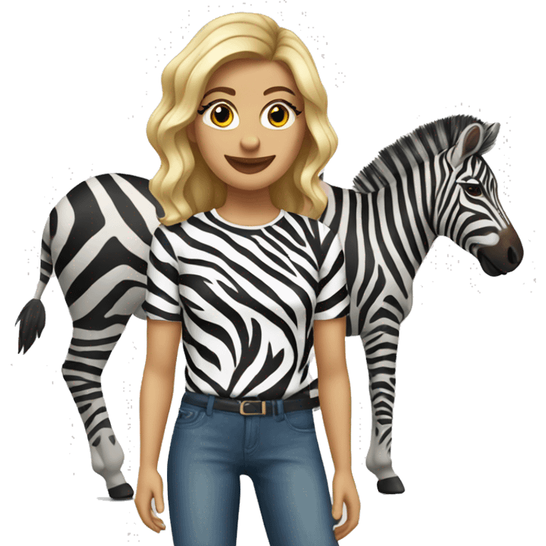 sierra with zebra print shirt emoji