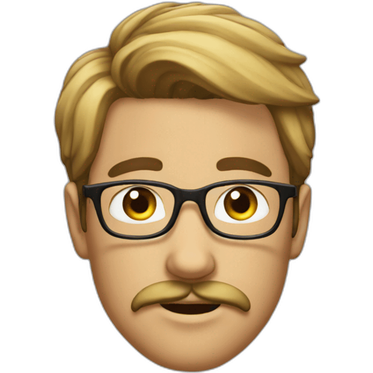 young man with glasses moustache and beard emoji